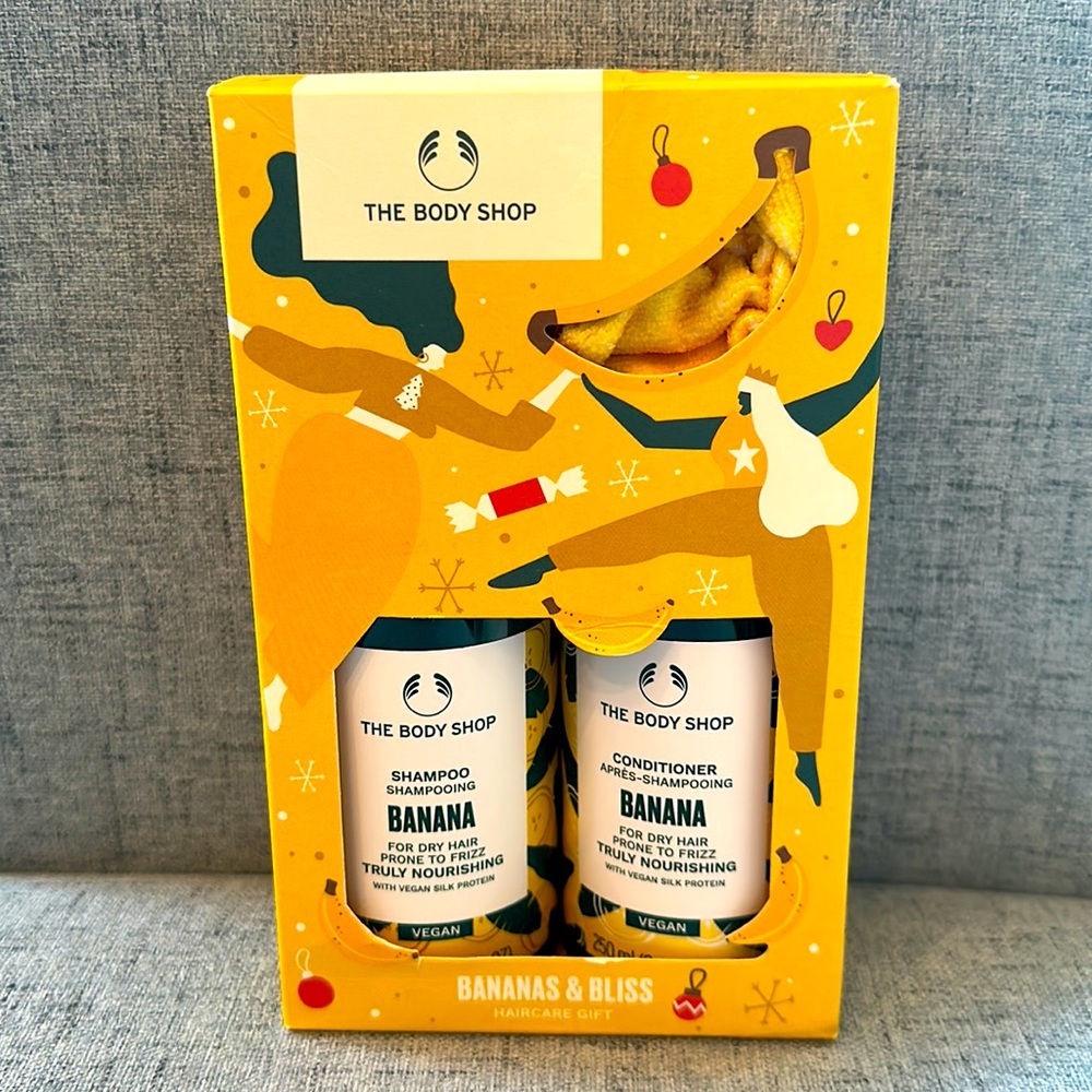 THE BODY SHOP BANANAS & BLISS HAIRCARE DUO SET NWT
